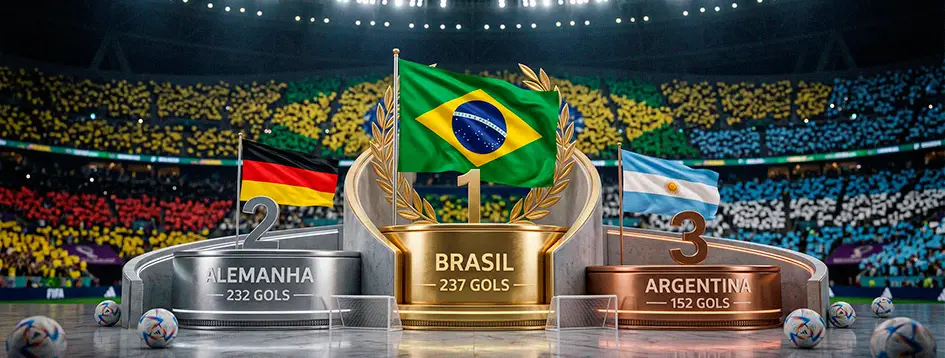 Seleções com mais gols na Copa do Mundo